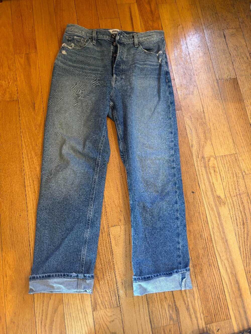 PAIGE SAWYER STRAIGHT LEG VINTAGE LOOKING DENIM  JEANS 29